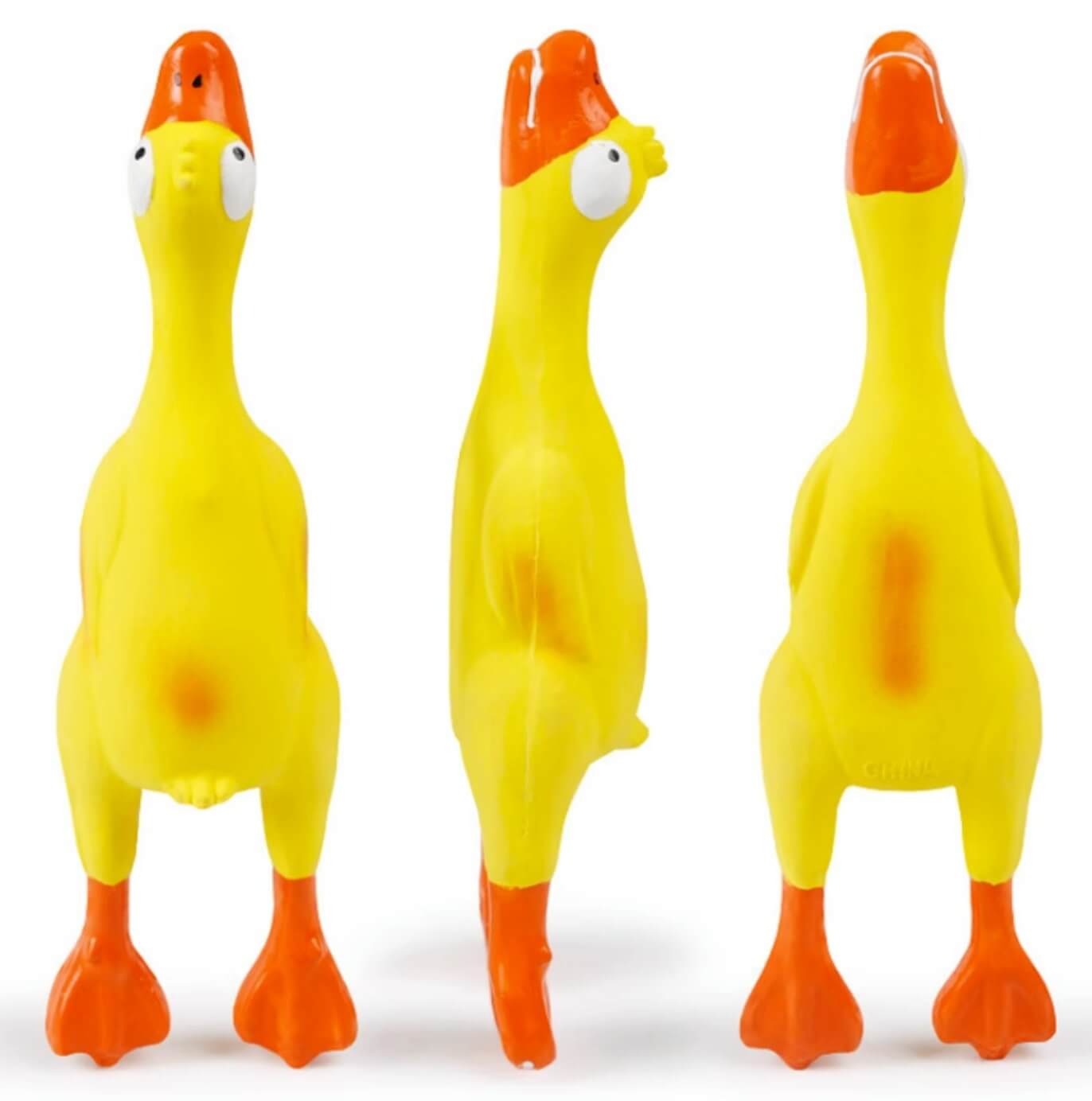 Rubber Duck Squeaky Latex Toy For Small Medium Large Dogs - Happy 4 Paws