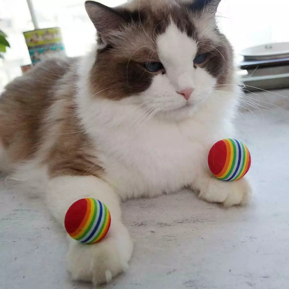 Foam Rainbow Ball for Cats and Dogs - Lightweight, Fun Play Toy