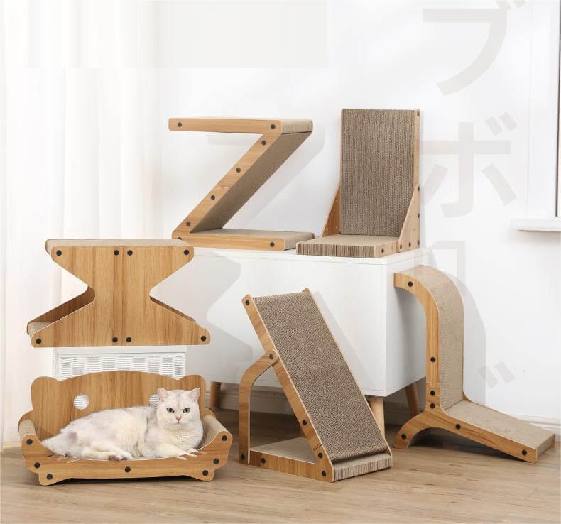 Simple Stylish Cat Scratching Board Muti - shapes - Happy 4 Paws