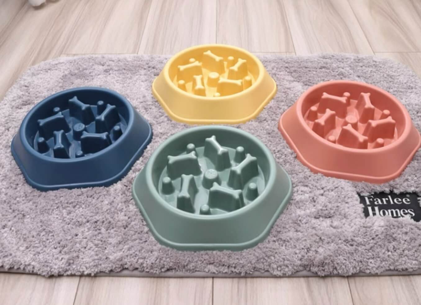 Slow Feeder Dog Food Bowl Bone Pattern Puzzle Pan - Happy 4 Paws