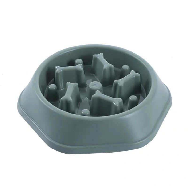 Slow Feeder Dog Food Bowl Bone Pattern Puzzle Pan - Happy 4 Paws