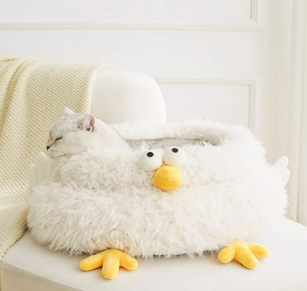 Super Soft Warm Fluffy Pet Bed Chicken Cat Bed - Happy 4 Paws