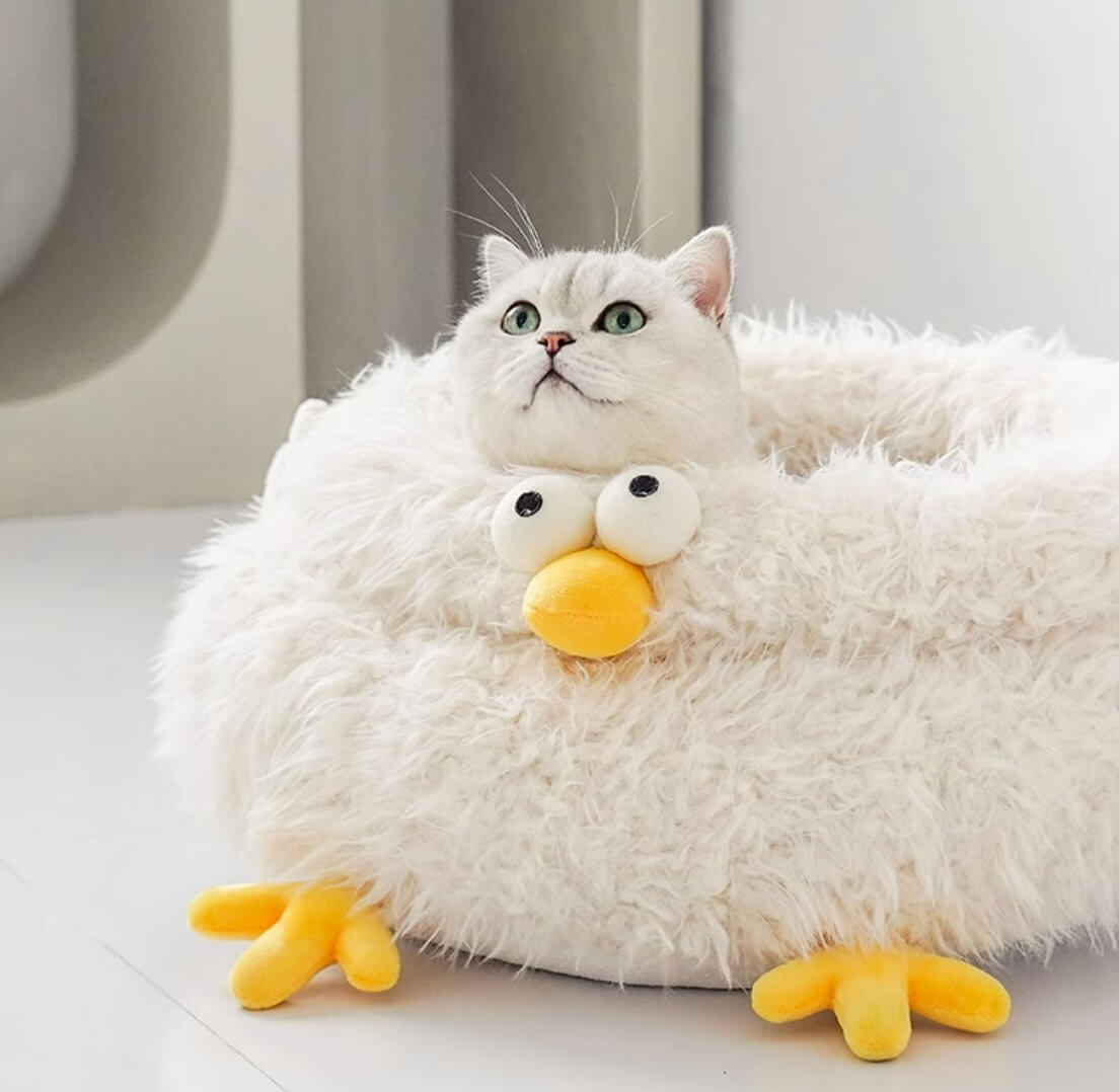 Super Soft Warm Fluffy Pet Bed Chicken Cat Bed - Happy 4 Paws