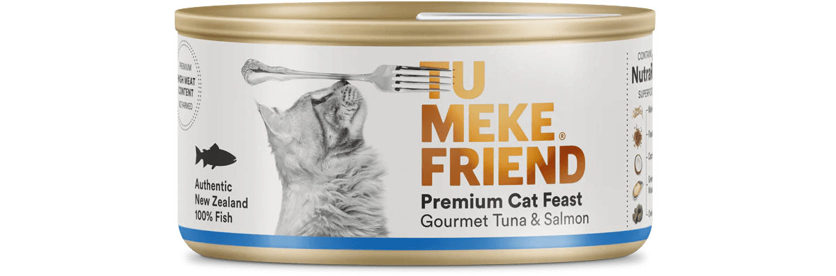 TU MEKE FRIEND Canned Premium Cat Feast Gourmet Tuna & Salmon 85G - Happy 4 Paws