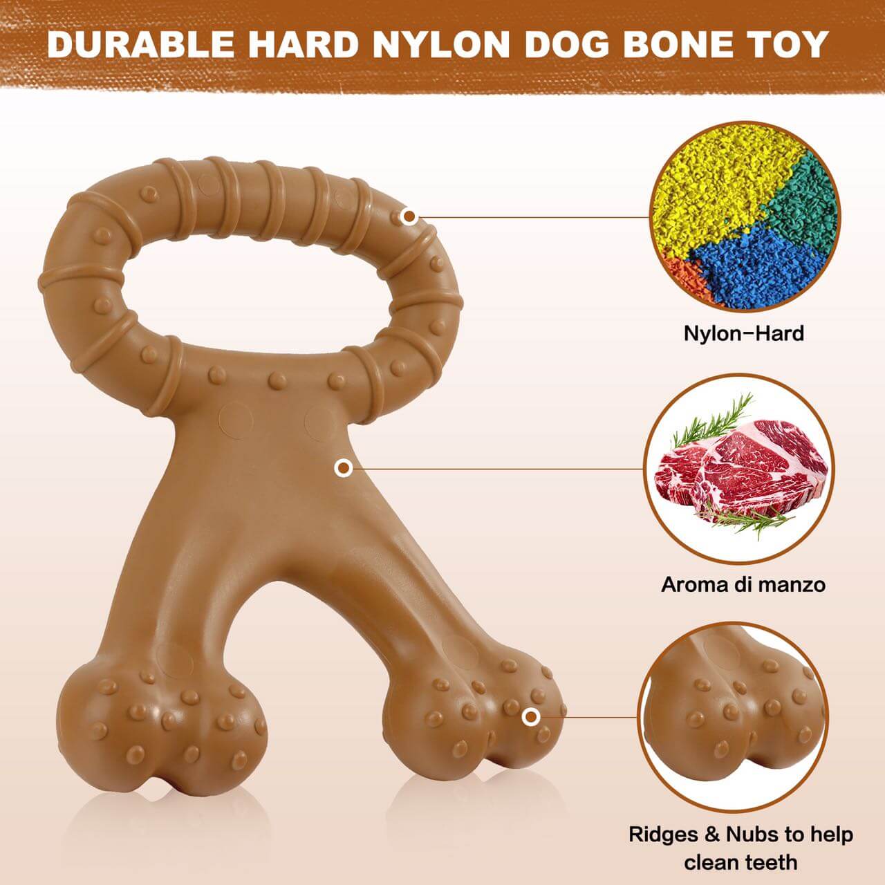 Very Durable Interactive Dog Chew Toys with Food Flavor for Medium Large Dogs - Happy 4 Paws