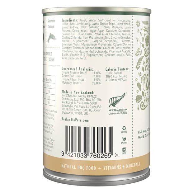 ZEALANDIA Grain - Free Goat Pate 12 x 385g - Happy 4 Paws