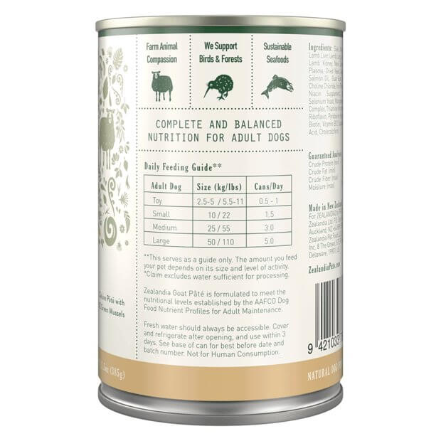 ZEALANDIA Grain - Free Goat Pate 12 x 385g - Happy 4 Paws